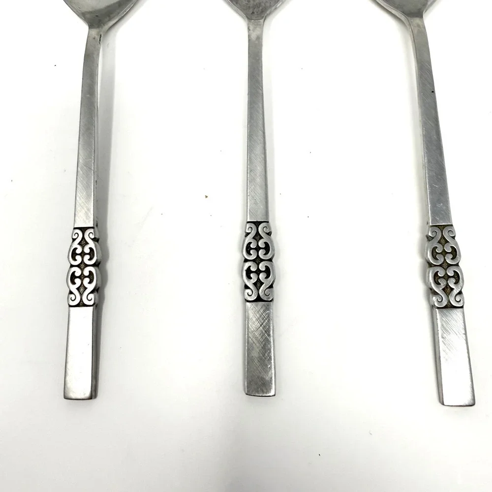International Stainless Deluxe Danish Scroll Tablespoons Set of 3 Spoons 7.25 in
